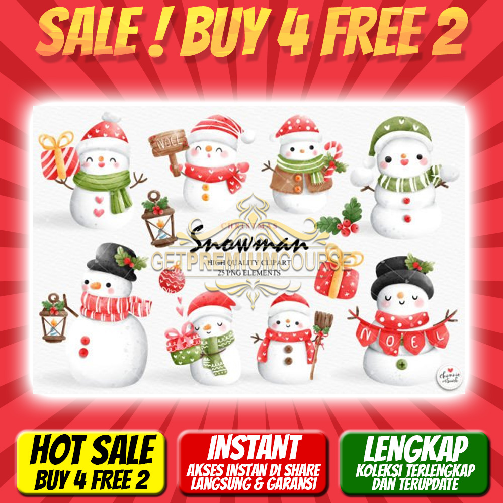 Christmas Snowman Clipart, Snowman