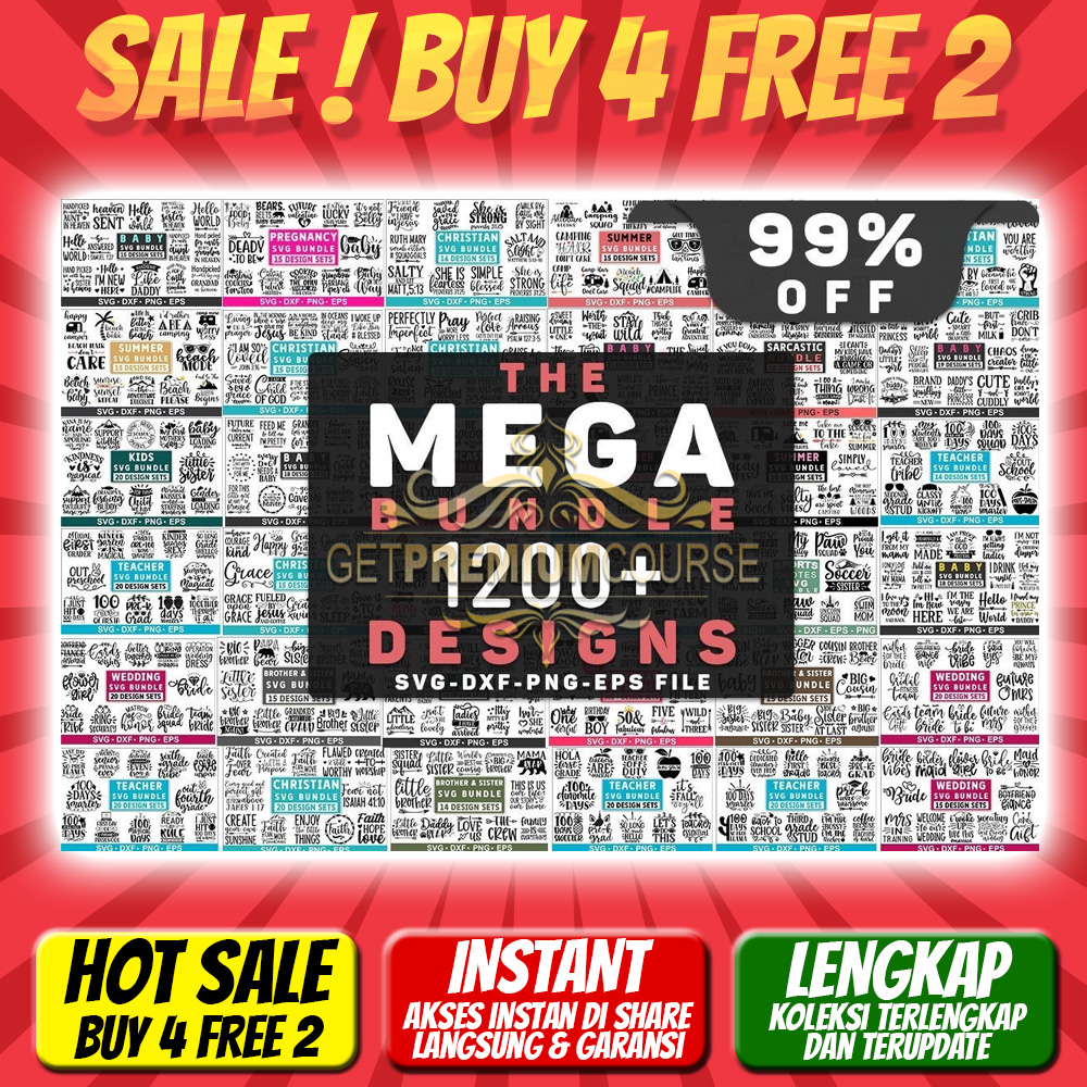 The Mega SVG Bundle 1200+ Design